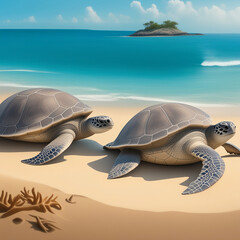 sea turtle on the beach