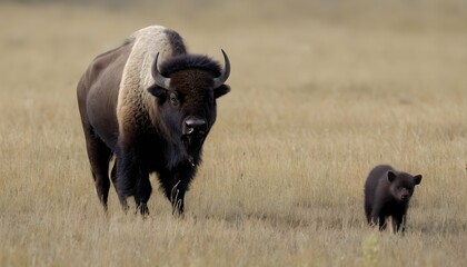 A Buffalo With A Lone Wolverine Upscaled 7