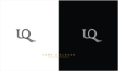 UQ, QU, U, Q, Abstract letters Logo Monogram