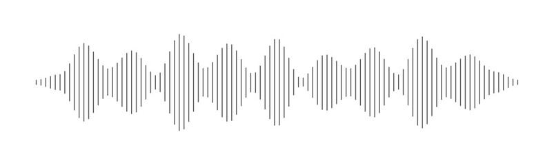 Sound wave pattern. Audio waveform for radio, podcast, music record, video, social media.