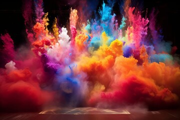 Brilliant bursts of light and color create an energetic and celebratory atmosphere