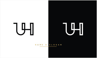 UH,H U, U, H, Abstract Letters Logo monogram