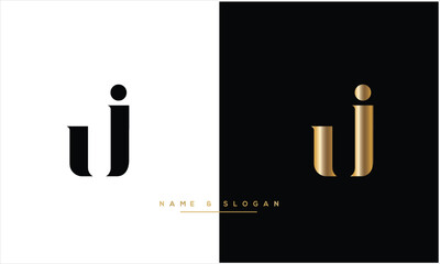 UJ, JU, U, J, Abstract letters Logo Monogram