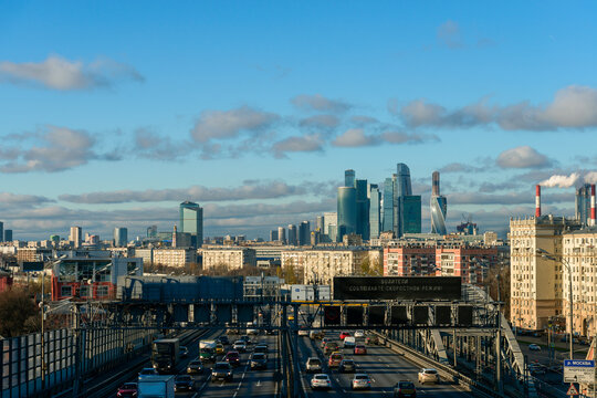 Highway towards Moscow city