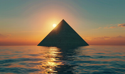 Pyramid in Sunrise - obrazy, fototapety, plakaty