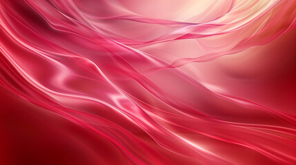 Beautiful graceful flowing pink transparent silk fabrics. Background with smooth waves for design. - 763450433