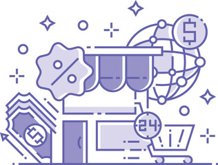 E-commerce and online shopping illustration