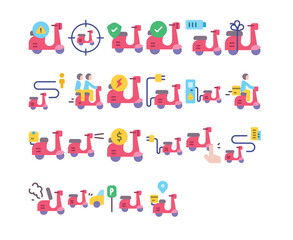 Fototapeta premium Scooter icons pack
