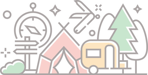 camping and outdoors illustration