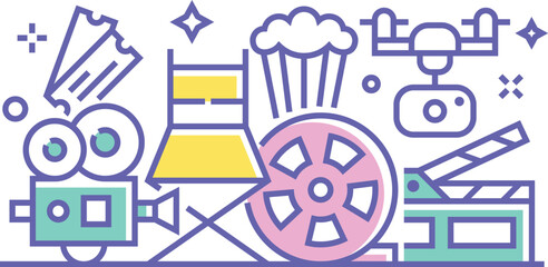 filming and cinema illustration