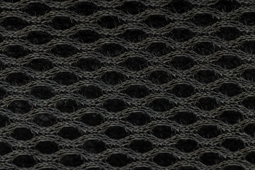 soft black ventilated mesh fabric with holes