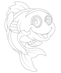 Fish coloring page for kids