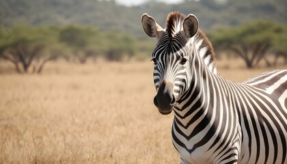 Fototapeta na wymiar A Zebra In A Safari Experience Upscaled 23