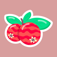 Tropical Fruits Flat Stickers
