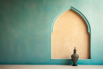 Mosque window with copy space. Islamic architecture