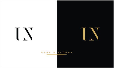 UN, NU, U, N, Abstract Letters Logo Monogram