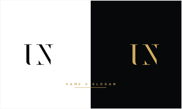 UN, NU, U, N, Abstract Letters Logo Monogram