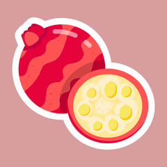 Tropical Food Flat Stickers 
