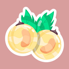 Tropical Food Flat Stickers 
