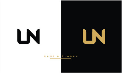 UN, NU, U, N, Abstract Letters Logo Monogram