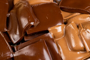 white, bitter and milk chocolate pieces