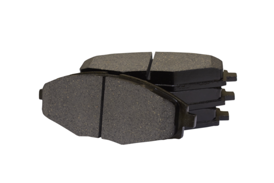 brake pads for cars are isolated, a set of brake pads for a passenger car, new brake pads