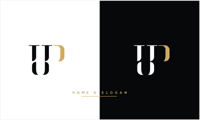 UP, PU,U , P, Abstract Letters Logo monogram