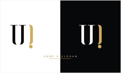 UQ, QU, U, Q, Abstract letters Logo Monogram