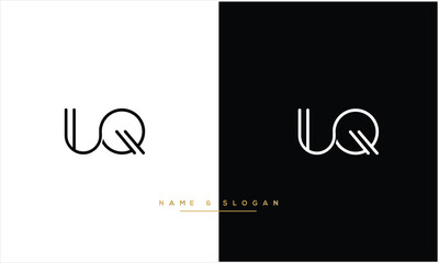 UQ, QU, U, Q, Abstract letters Logo Monogram