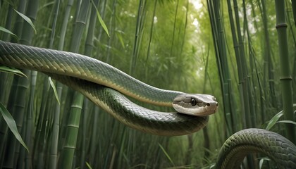 A Cobra Slithering Through A Dense Bamboo Forest Upscaled 5