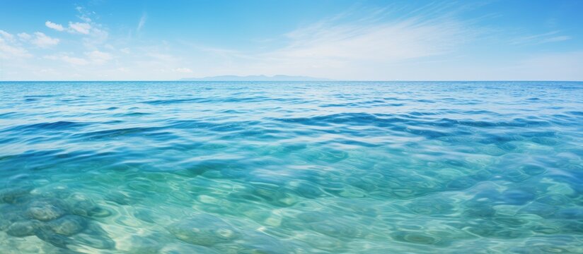 A Serene Ocean View with Clear Water and Blue Sky