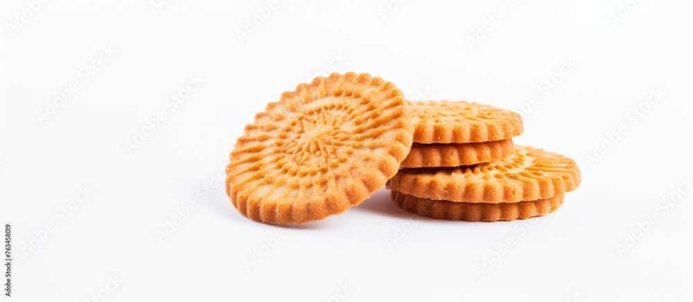 Poster a pile of assorted cookies on a plain surface