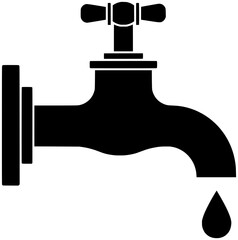 tap illustration plumber silhouette faucet logo water icon drop outline bathroom sink liquid metal home plumbing kitchen pipe leaking shape clean valve equipment for vector graphic background