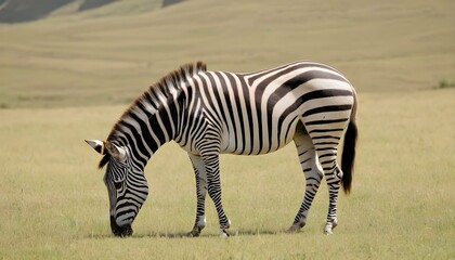 Fototapeta na wymiar A Zebra In A Valley Upscaled