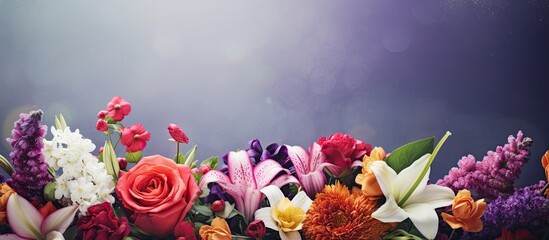 Various flowers in a vase on a table - obrazy, fototapety, plakaty