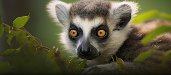Obraz premium A lemur gazing at the camera