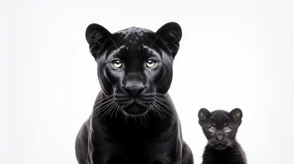 Fotobehang Black Panther Mama with Baby © Birgit Reitz-Hofmann