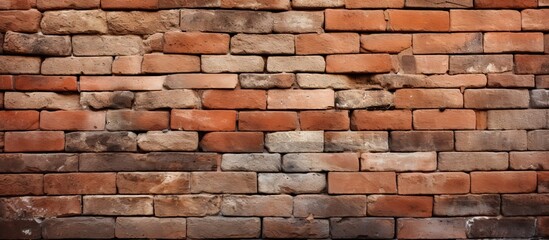 Obraz premium A small hole in a close-up shot of a brick wall