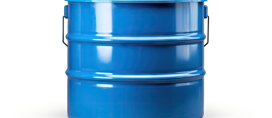 Blue barrel with lid on a white background