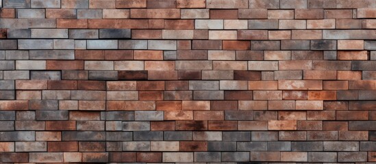 Close up of brown brick wall with many bricks