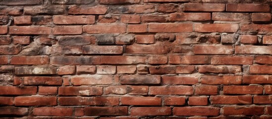 Fototapeta premium A brick wall with a small hole in the middle
