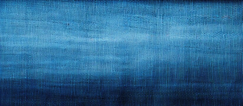 Dark blue canvas texture with thread close up macro textile surface