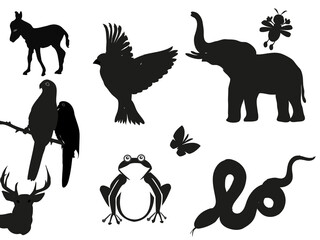 set of animals silhouettes