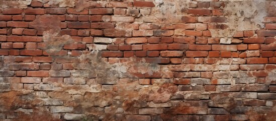 A fire hydrant in front of a close-up ancient red brick wall