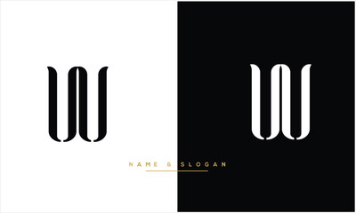 U, UU,bstract Letters Logo Monogram