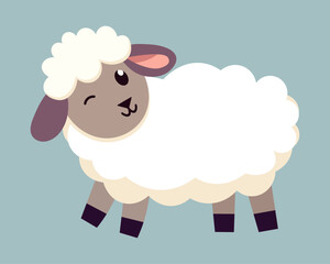 Cute cartoon sheep. Vector illustration 2