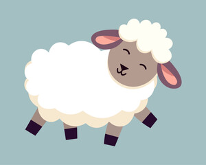 Cute cartoon sheep. Vector illustration 3