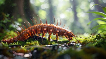 (Giant centipede) A centipede with up to 200 long legs.