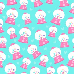 Seamless pattern with candy machines