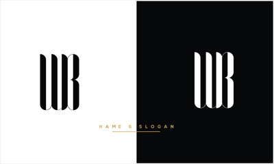 WB, BW, W, B, Abstract Letters Logo Monogram
